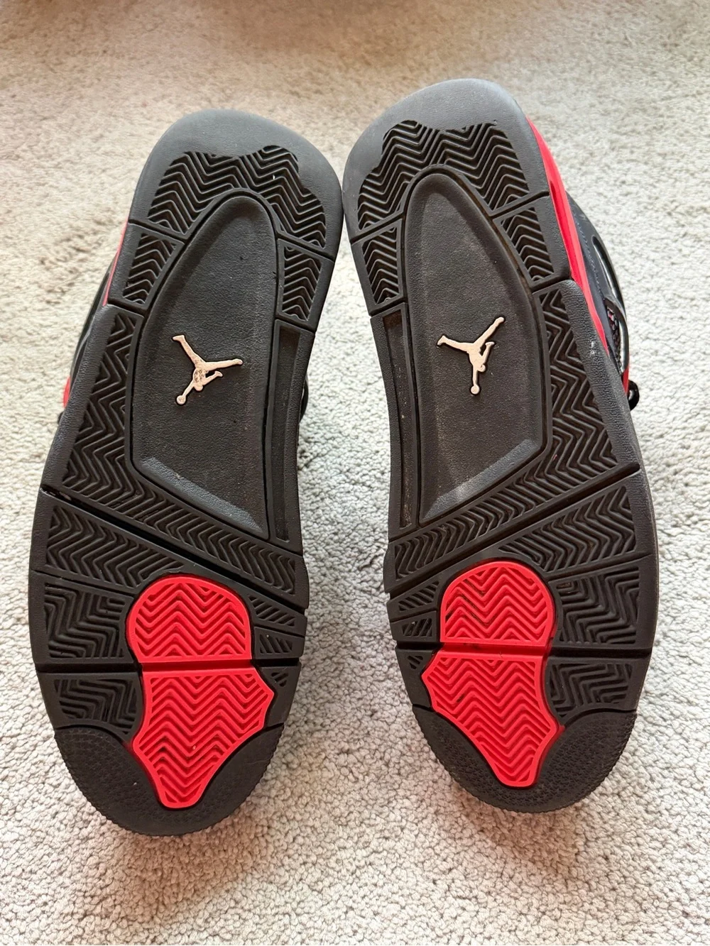 Jordan Men’s Black and Red Athletic Sneakers-Size 11
